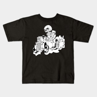 Jerry The Skeleton Was a Race Car driver Kids T-Shirt